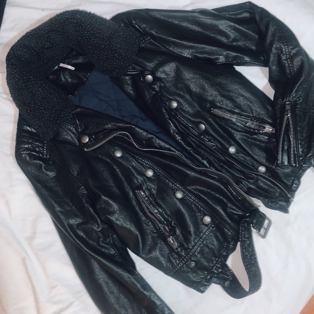 Free People Large Leather Jacket